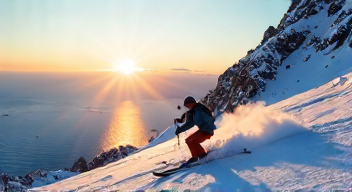 Mein Blick auf die Verbindung von Skifahren und Meerblick (1/10)